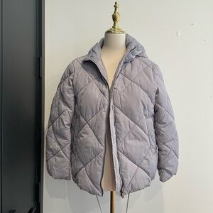 ASOS Women's Quilted Puffer Jacket in Blue Gray